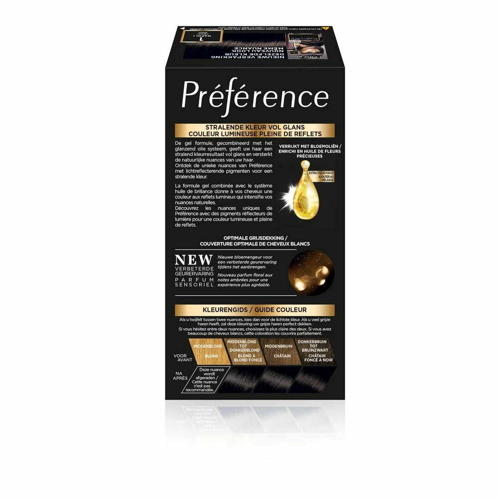 L'Oreal Lu0027Oréal Preference Haarkleuring 01 Napoli - Zwart 4 L'Oreal Lu0027Oréal Preference Haarkleuring 01 Napoli - Zwart - Afbeelding 2