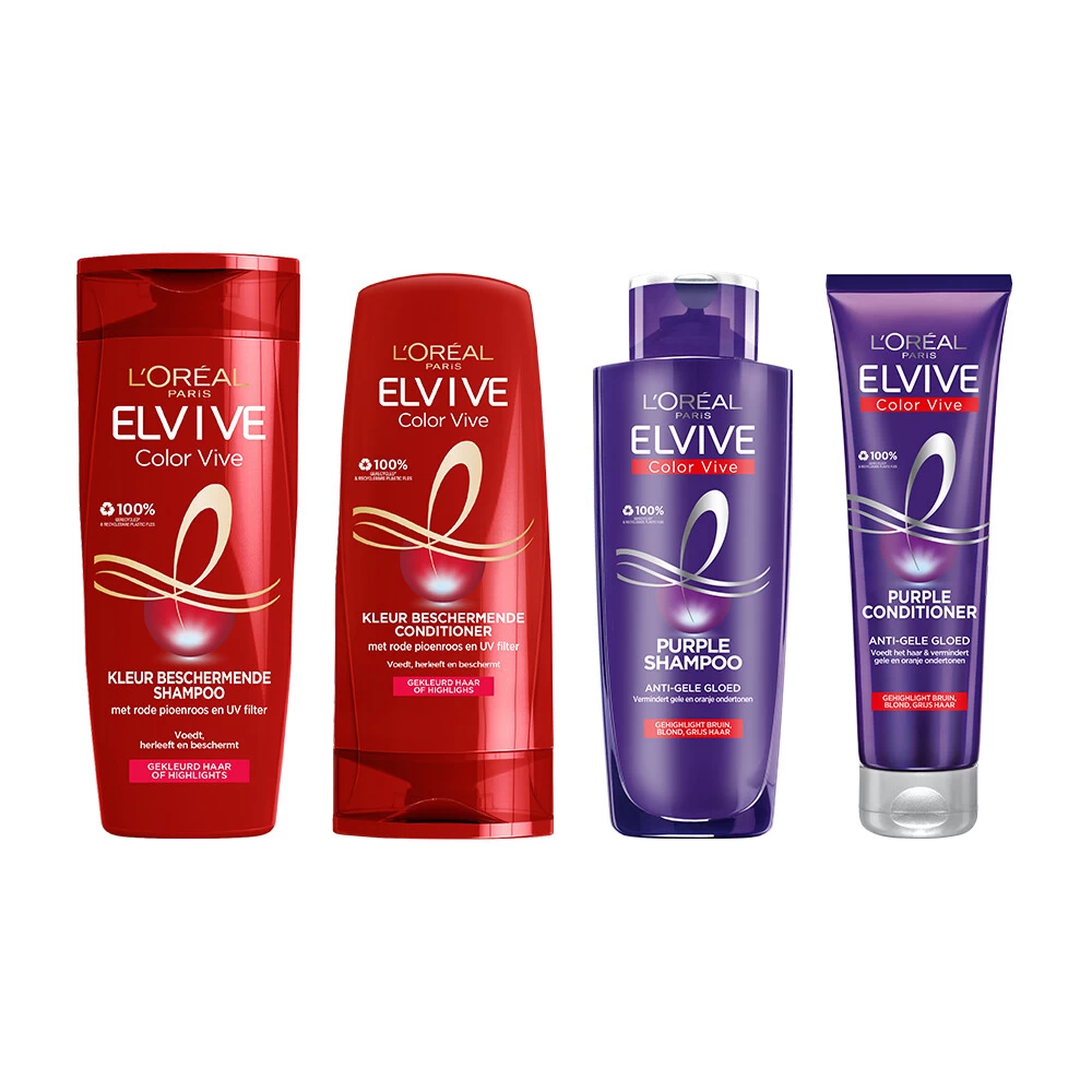 L'Oreal Lu0027Oréal Elvive Color Vive Shampoo, Conditioner, Purple Shampoo & Purple Conditioner Pakket 3 L'Oreal Lu0027Oréal Elvive Color Vive Shampoo, Conditioner, Purple Shampoo & Purple Conditioner Pakket