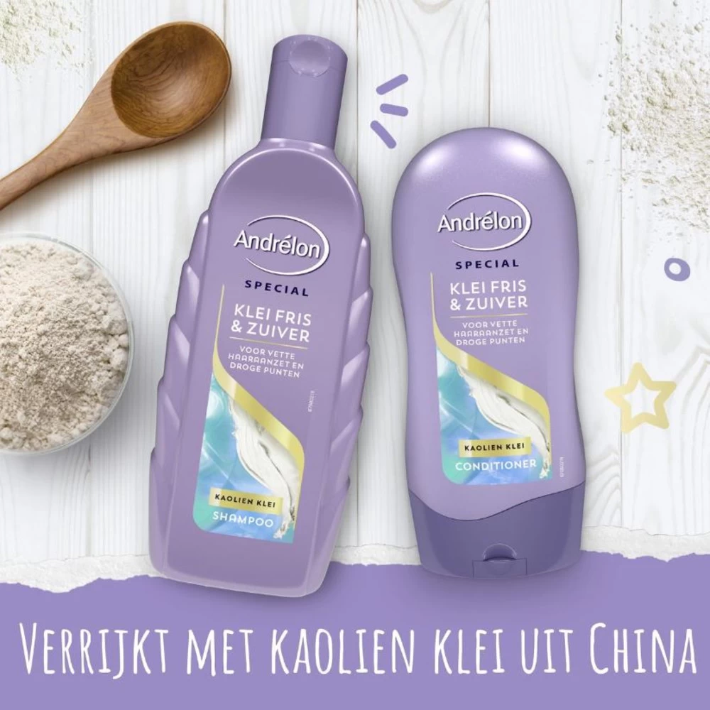 Andrélon Klei Fris & Zuiver Shampoo + Conditioner Voordeel Pakket 4 Andrélon Klei Fris & Zuiver Shampoo + Conditioner Voordeel Pakket - Afbeelding 2