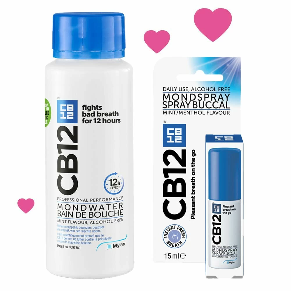 CB12 Original Mondwater + CB12 Mondspray Pakket 3 CB12 Original Mondwater + CB12 Mondspray Pakket