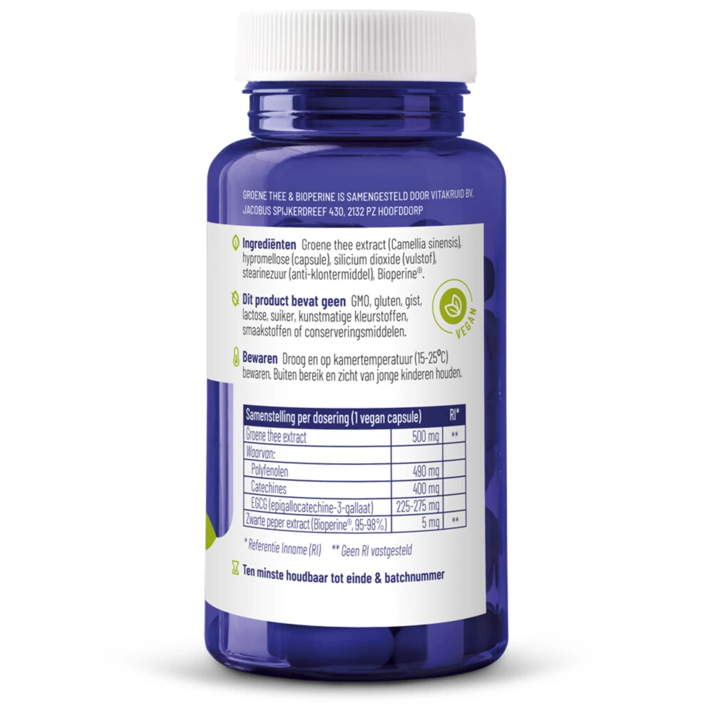 Vitakruid Groene Thee & Bioperine 5 Vitakruid Groene Thee & Bioperine - Afbeelding 3