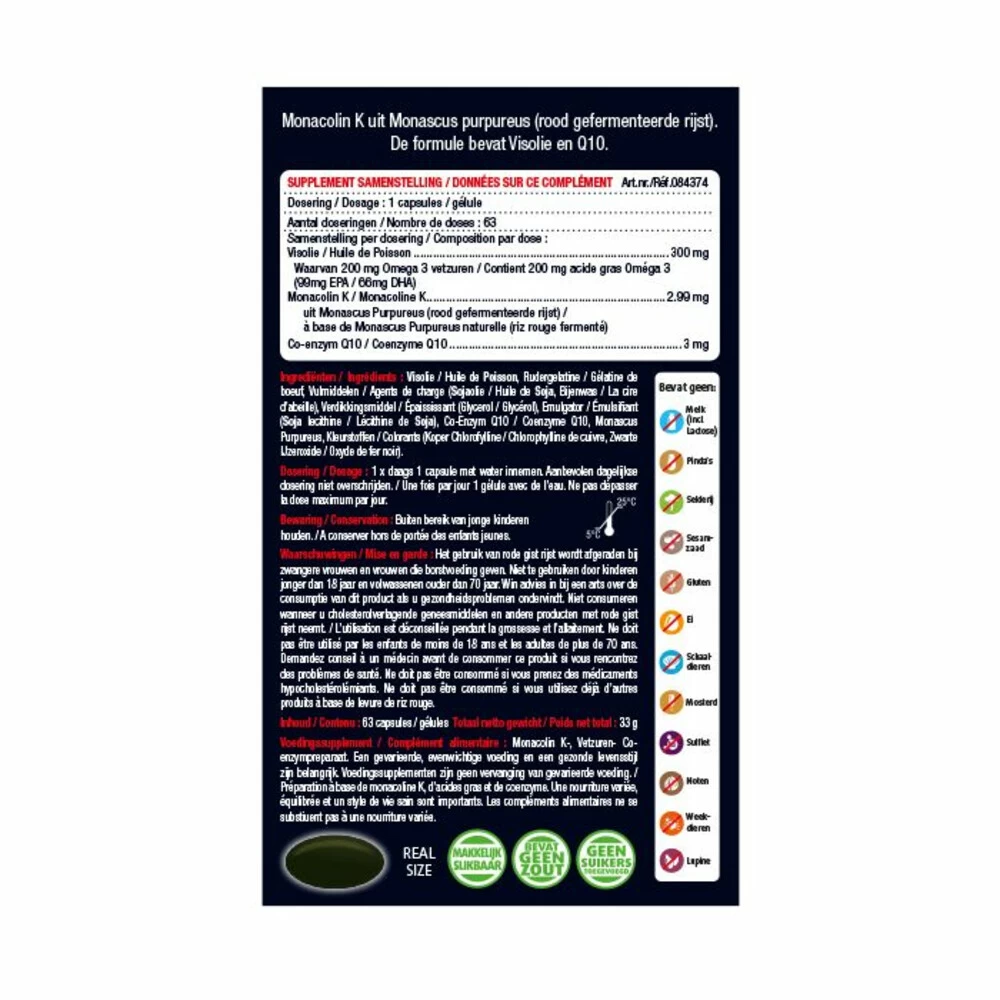 Lucovitaal Rode Gist Rijst Met Visolie En Q10 4 Lucovitaal Rode Gist Rijst Met Visolie En Q10 - Afbeelding 2