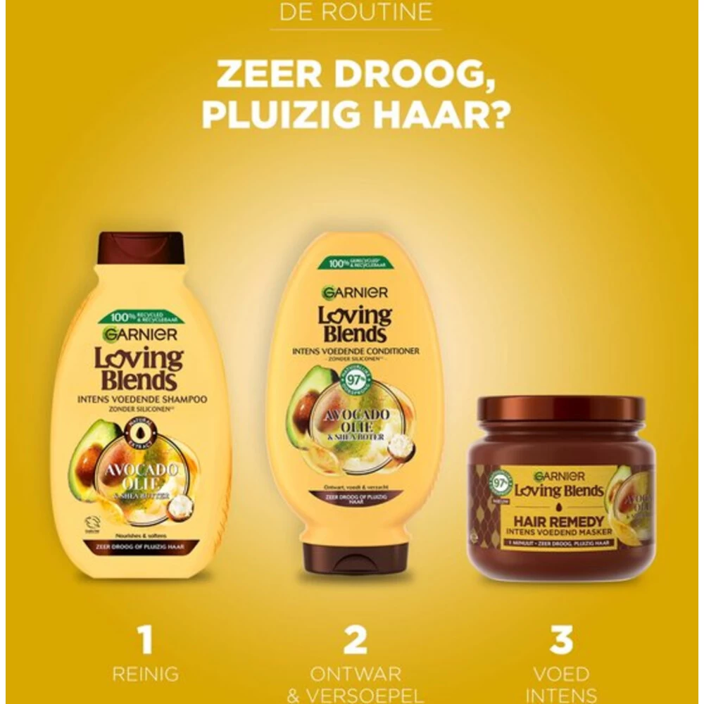 6x Garnier Loving Blends Avocado Olie & Shea Boter Shampoo 5 6x Garnier Loving Blends Avocado Olie & Shea Boter Shampoo - Afbeelding 3